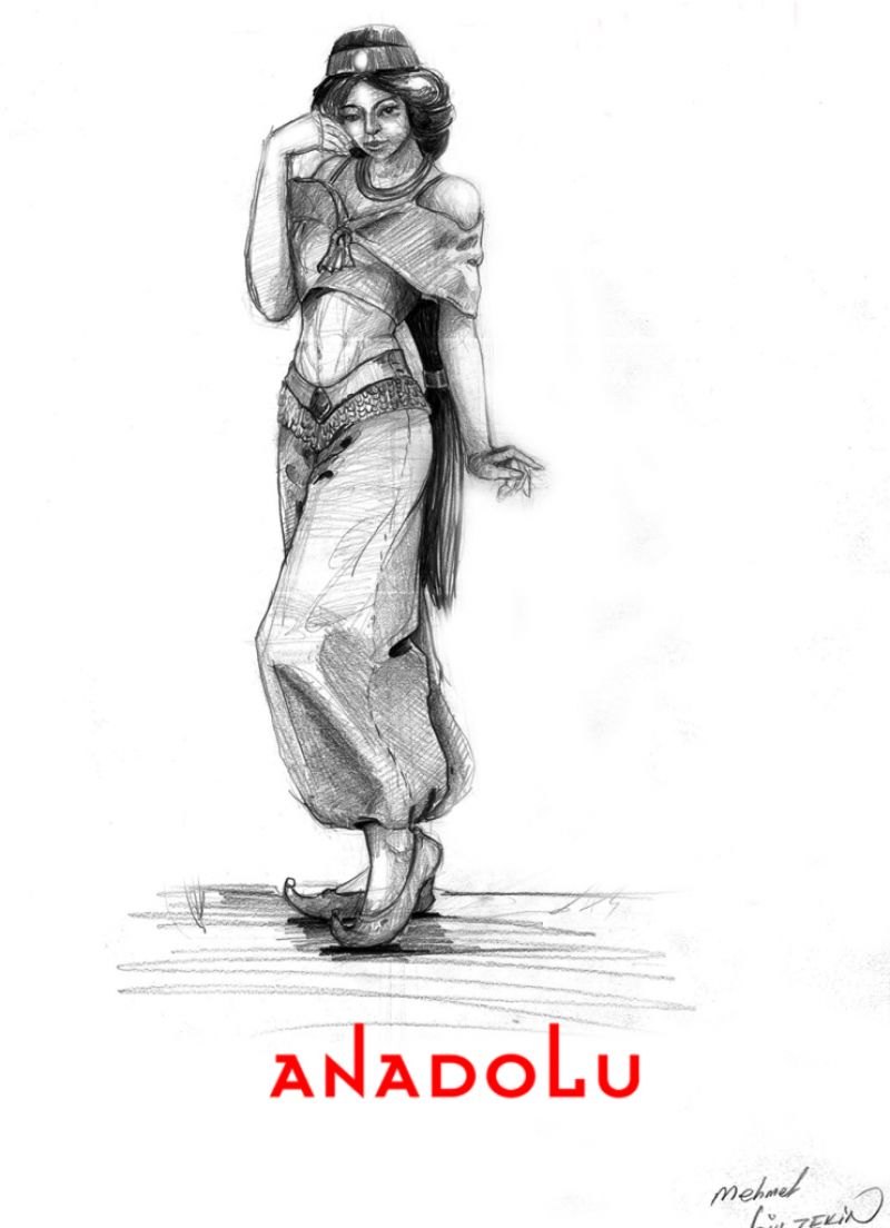 İmgesel Karakalem Kadın Çizimi Çukurova