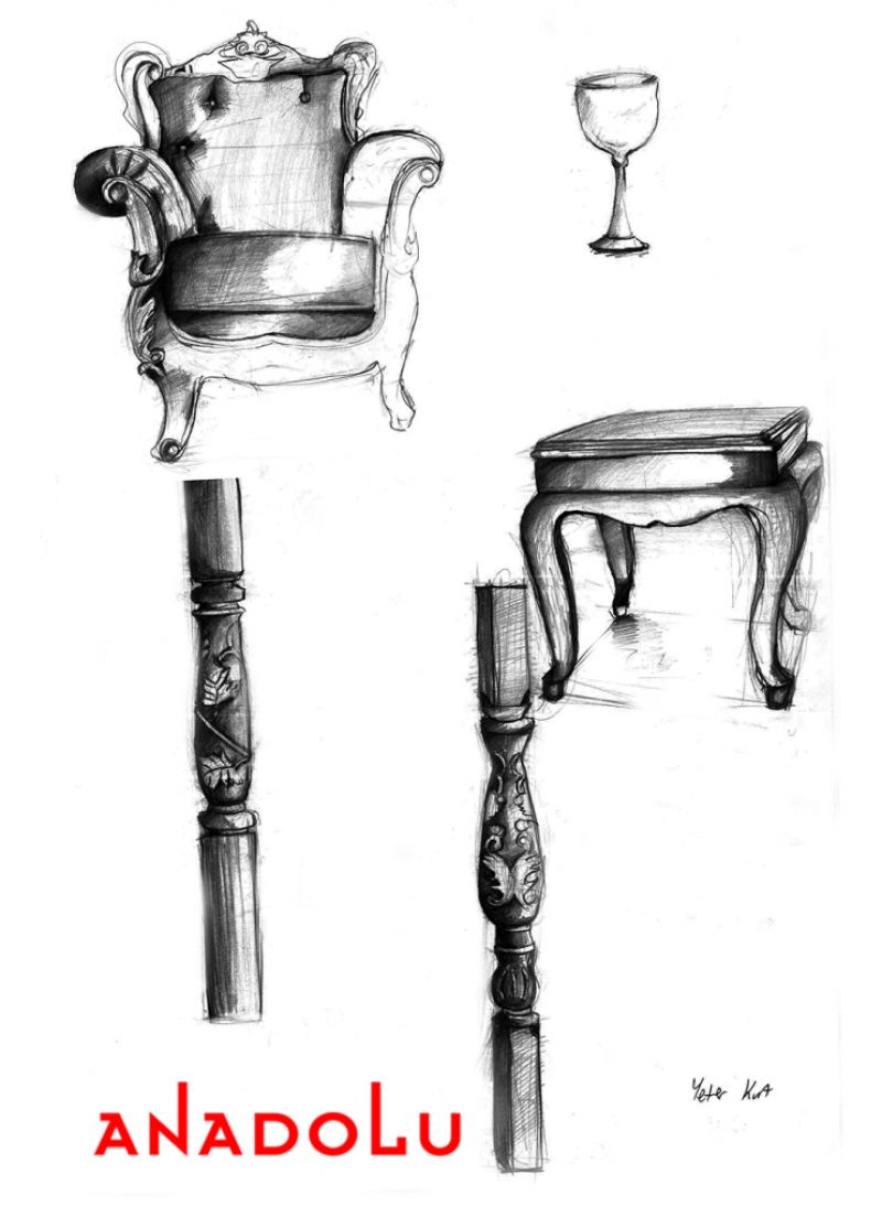 Karakalem Mobilya Tasarımı Çizim Örnekleri Çukurovada
