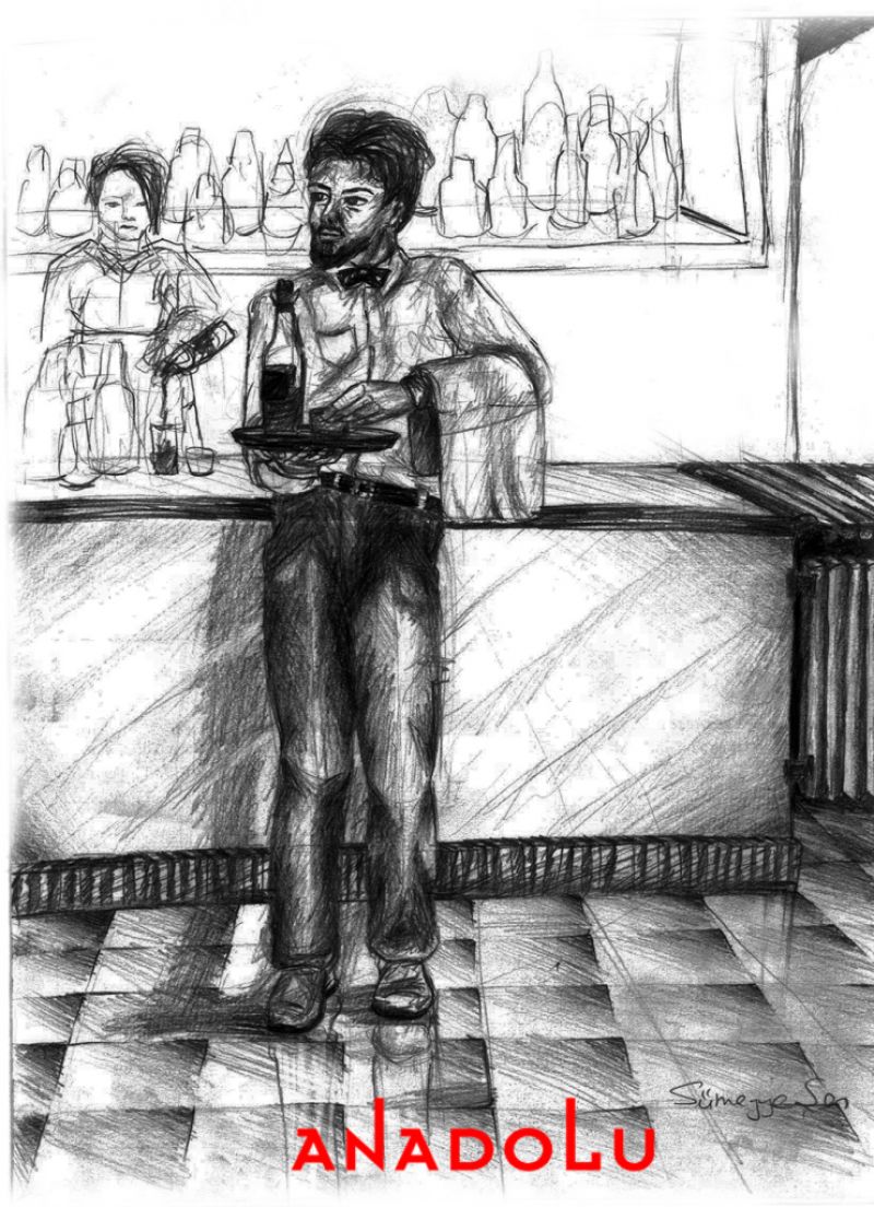 Karakalem Garson Çizim Örneği Çukurovada